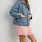 Denim Button - Down Jacket with Shirt Collar and Pockets - Purpose + Passion Boutique
