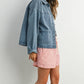 Denim Button - Down Jacket with Shirt Collar and Pockets - Purpose + Passion Boutique