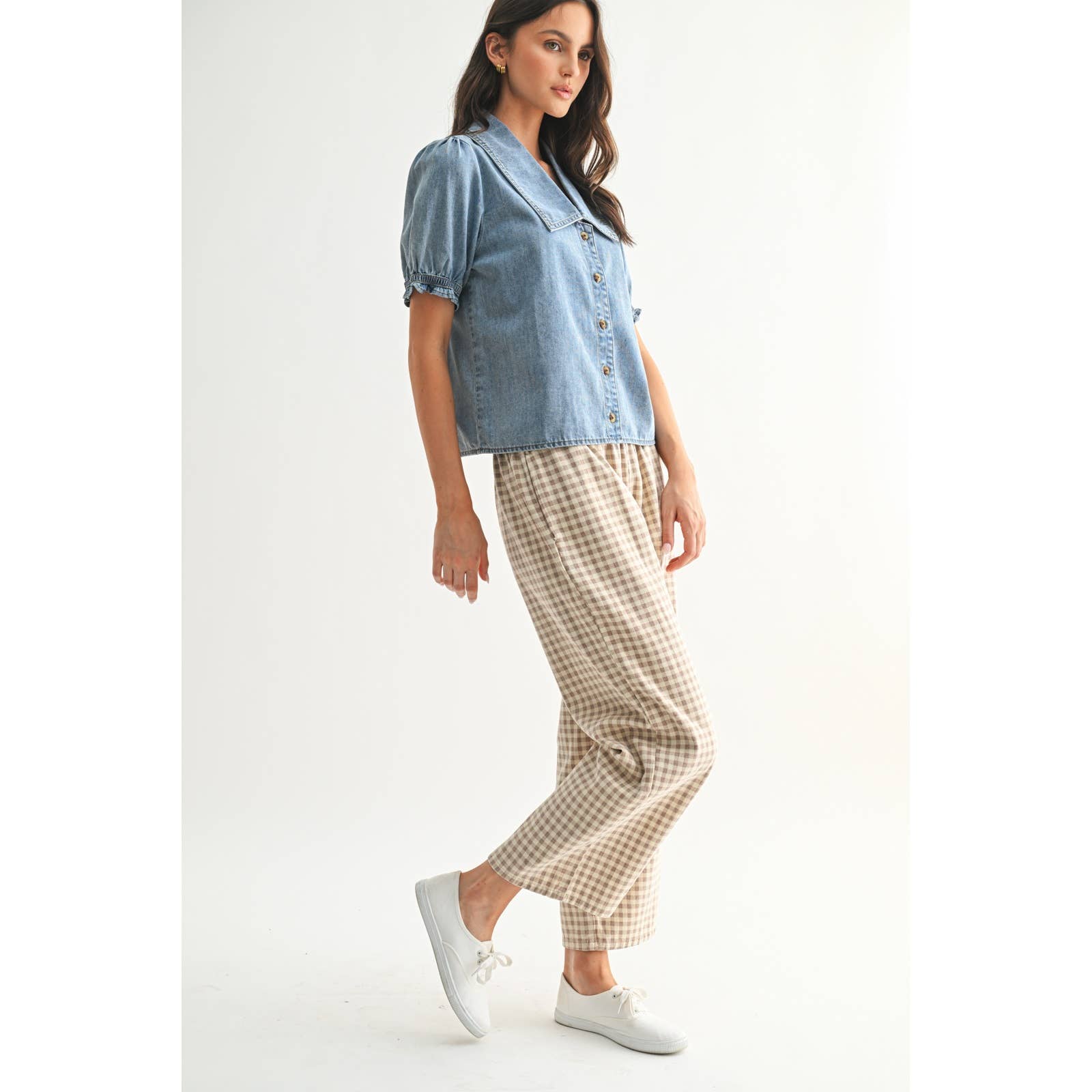 Denim Button - Up Blouse - Purpose + Passion Boutique