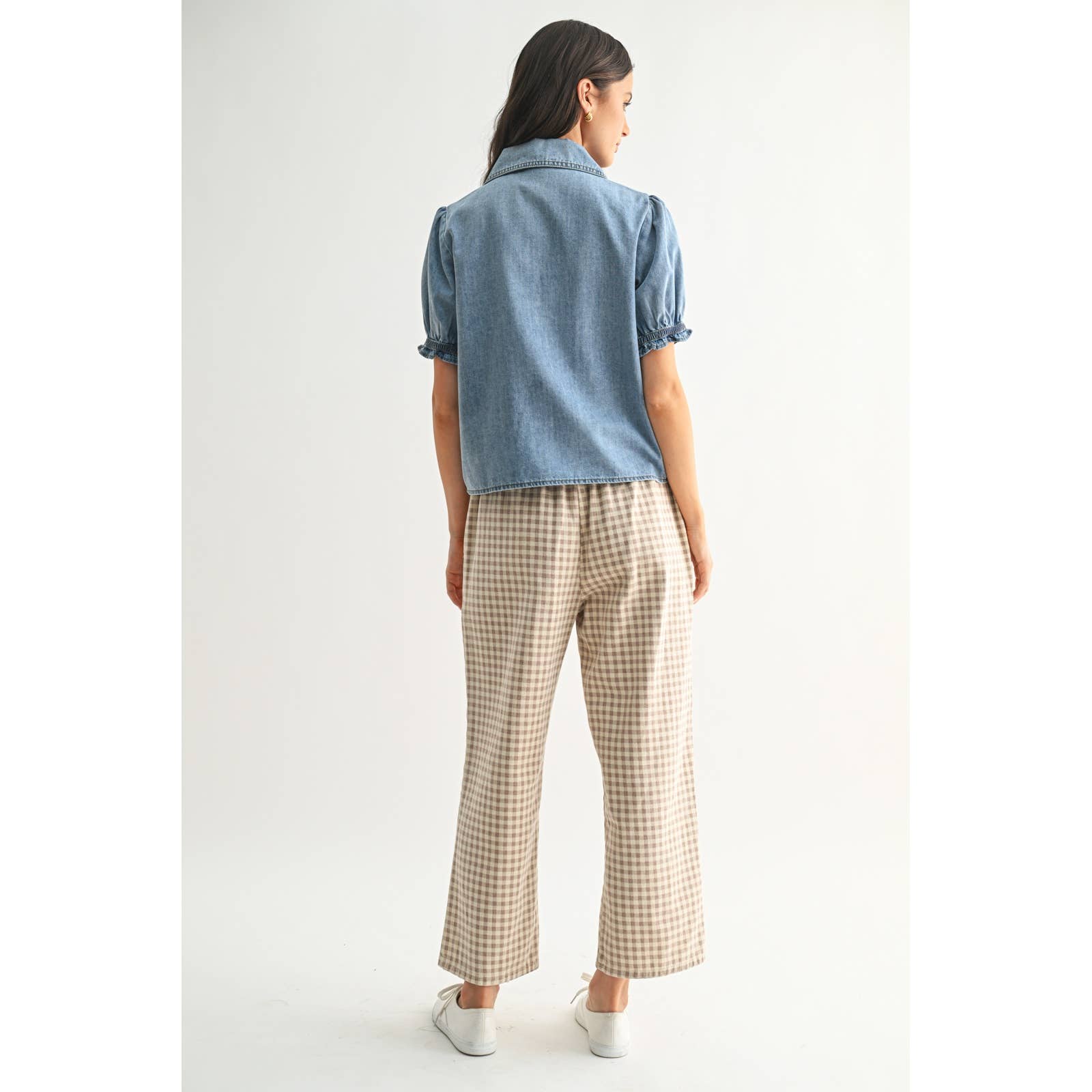 Denim Button - Up Blouse - Purpose + Passion Boutique