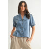 Denim Button - Up Blouse - Purpose + Passion Boutique