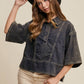 Denim Collared Oversized Crop Top - Purpose + Passion Boutique