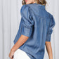 Denim Collared Puff Sleeve - Purpose + Passion Boutique
