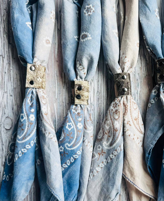 Denim Hues Hand Dyed Bandana w/Slide - Purpose + Passion Boutique