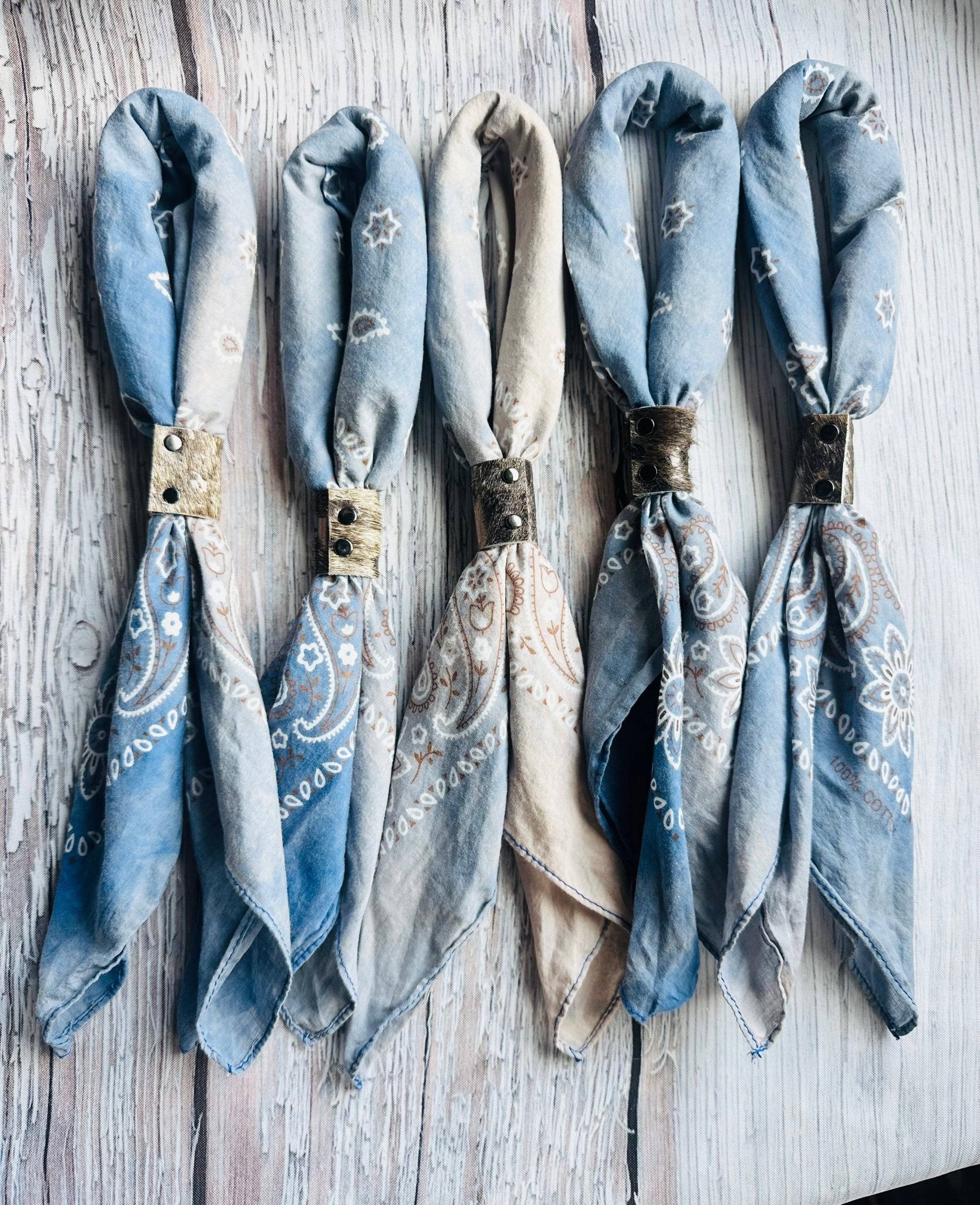 Denim Hues Hand Dyed Bandana w/Slide - Purpose + Passion Boutique