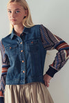 Denim Knit Sleeves Jacket - Purpose + Passion Boutique