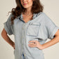 Denim Short Sleeve Denim Button Down Shirt - Purpose + Passion Boutique