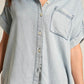 Denim Short Sleeve Denim Button Down Shirt - Purpose + Passion Boutique