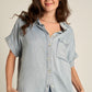 Denim Short Sleeve Denim Button Down Shirt - Purpose + Passion Boutique