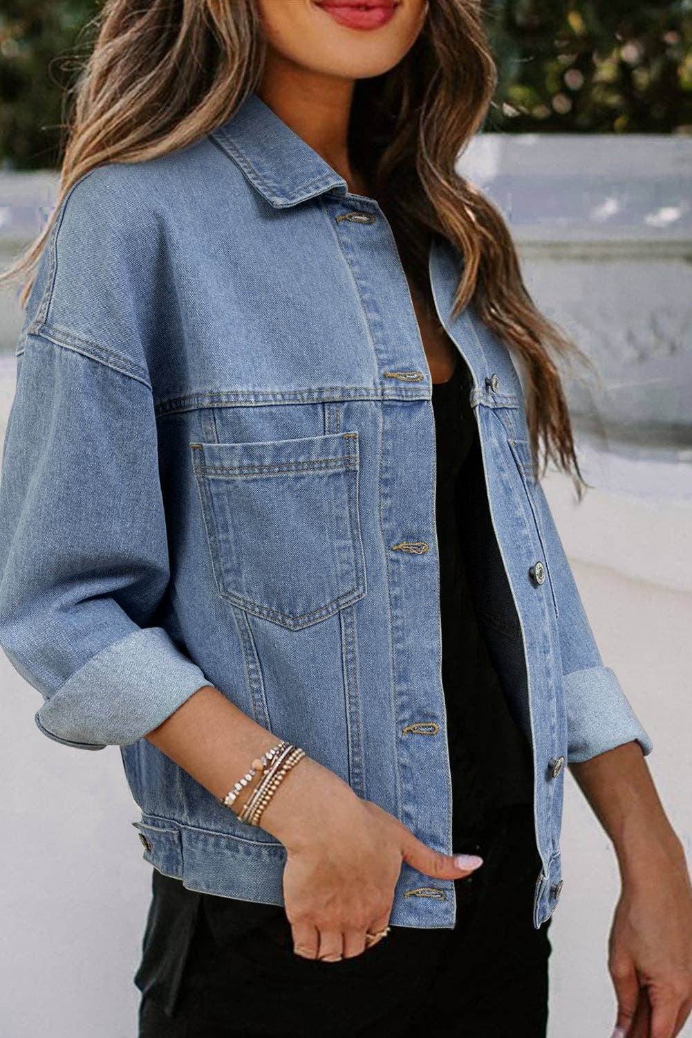 Denim Washed Oversized Jacket - Purpose + Passion Boutique