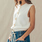 Textured Knit Vest Seashell Buttons
