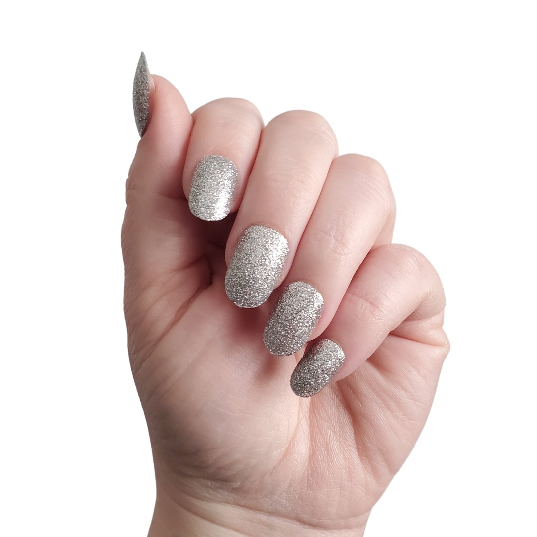 Diamond | Sparkling Silver Glitter Holiday Press - On Nails - Purpose + Passion Boutique