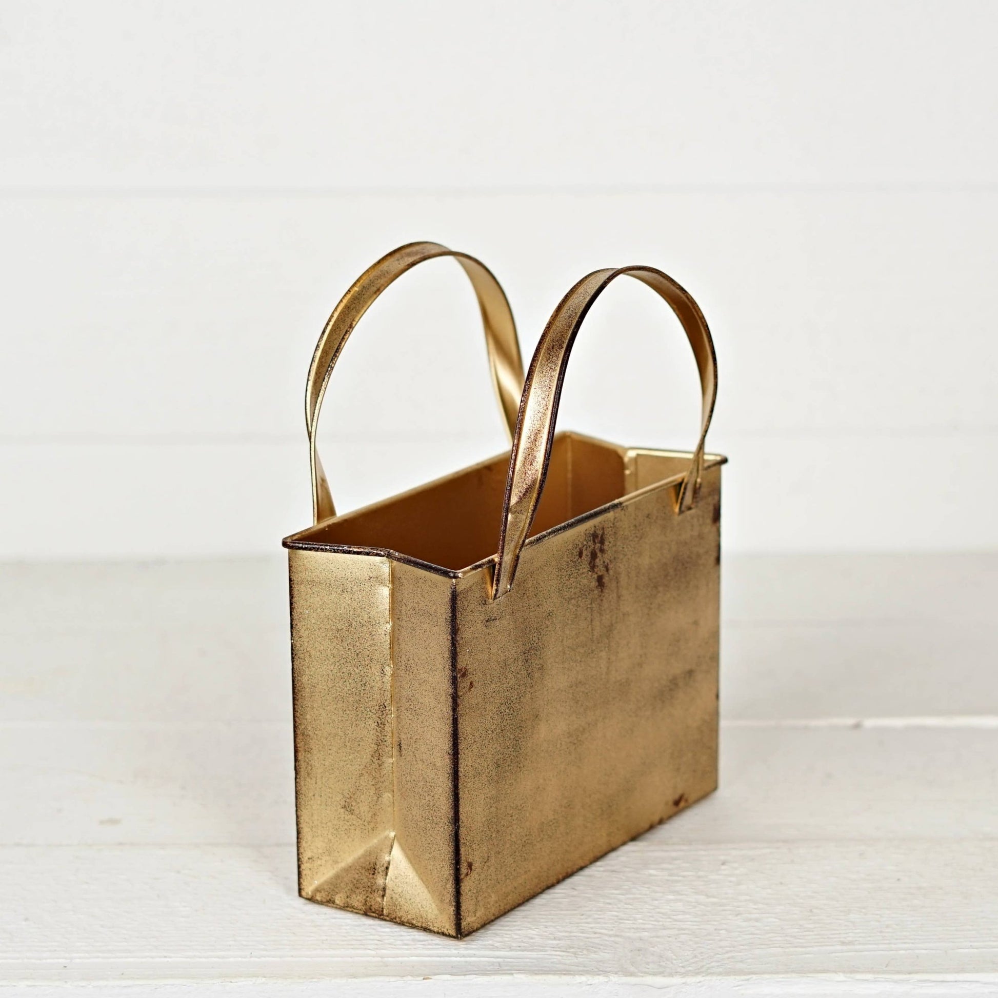 Distressed Metal Tote Bag - Purpose + Passion Boutique