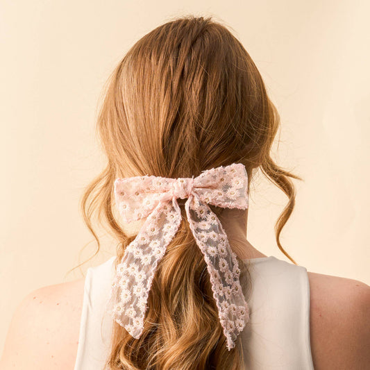 Ditzy Daisies Blush Hair Bow - Purpose + Passion Boutique