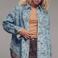 Dog Print Oversized Denim Shirt - Purpose + Passion Boutique