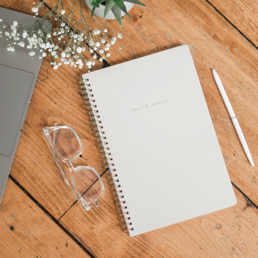 Dove Grey Church Notes Bible Study Notebook - Purpose + Passion Boutique