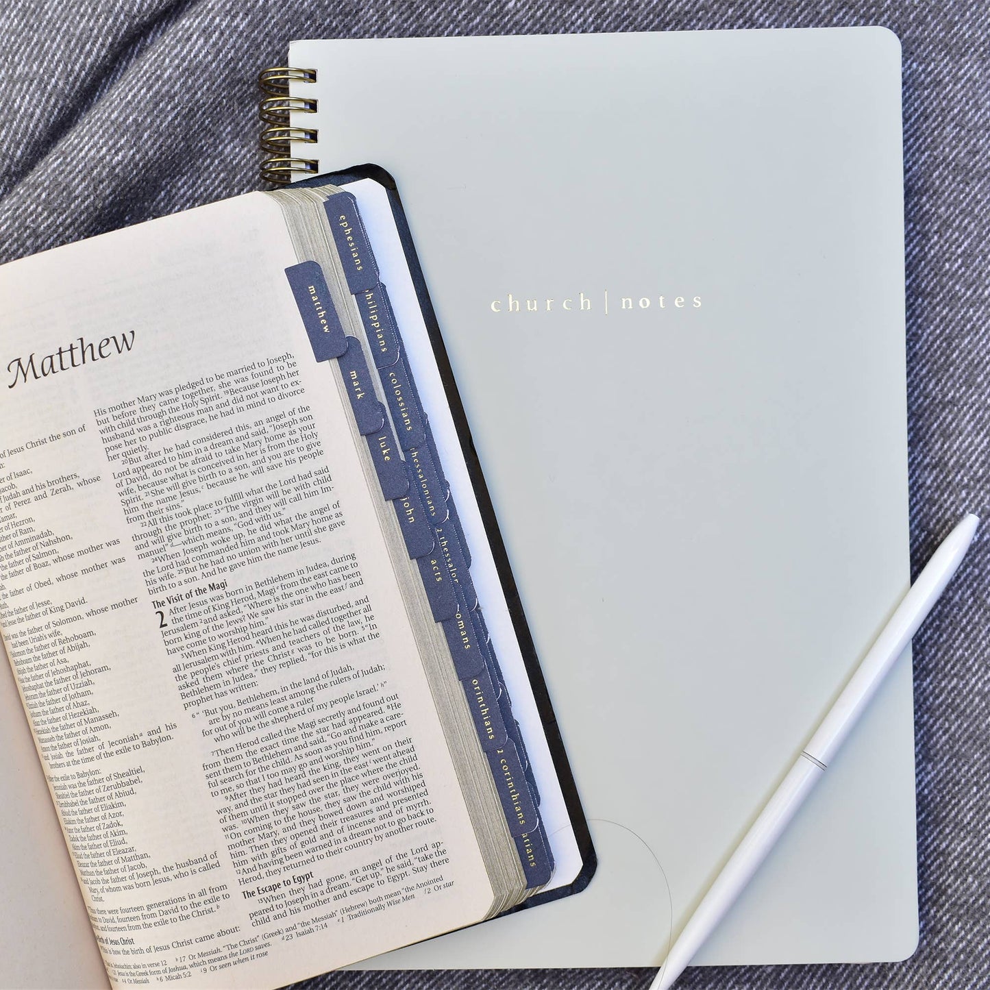 Dove Grey Church Notes Bible Study Notebook - Purpose + Passion Boutique