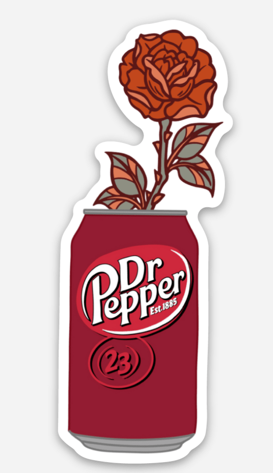 Dr Pepper Flower Sticker - Purpose + Passion Boutique
