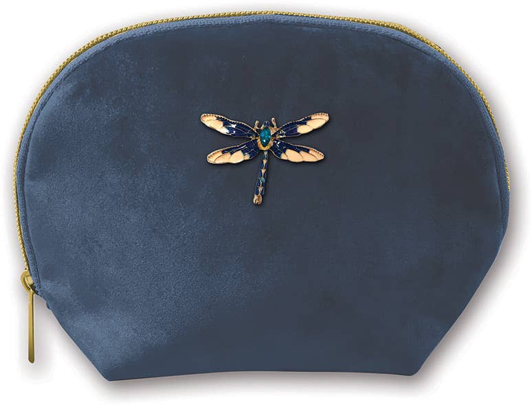 Dragonfly Brooch Velvet Clamshell Bag - Purpose + Passion Boutique