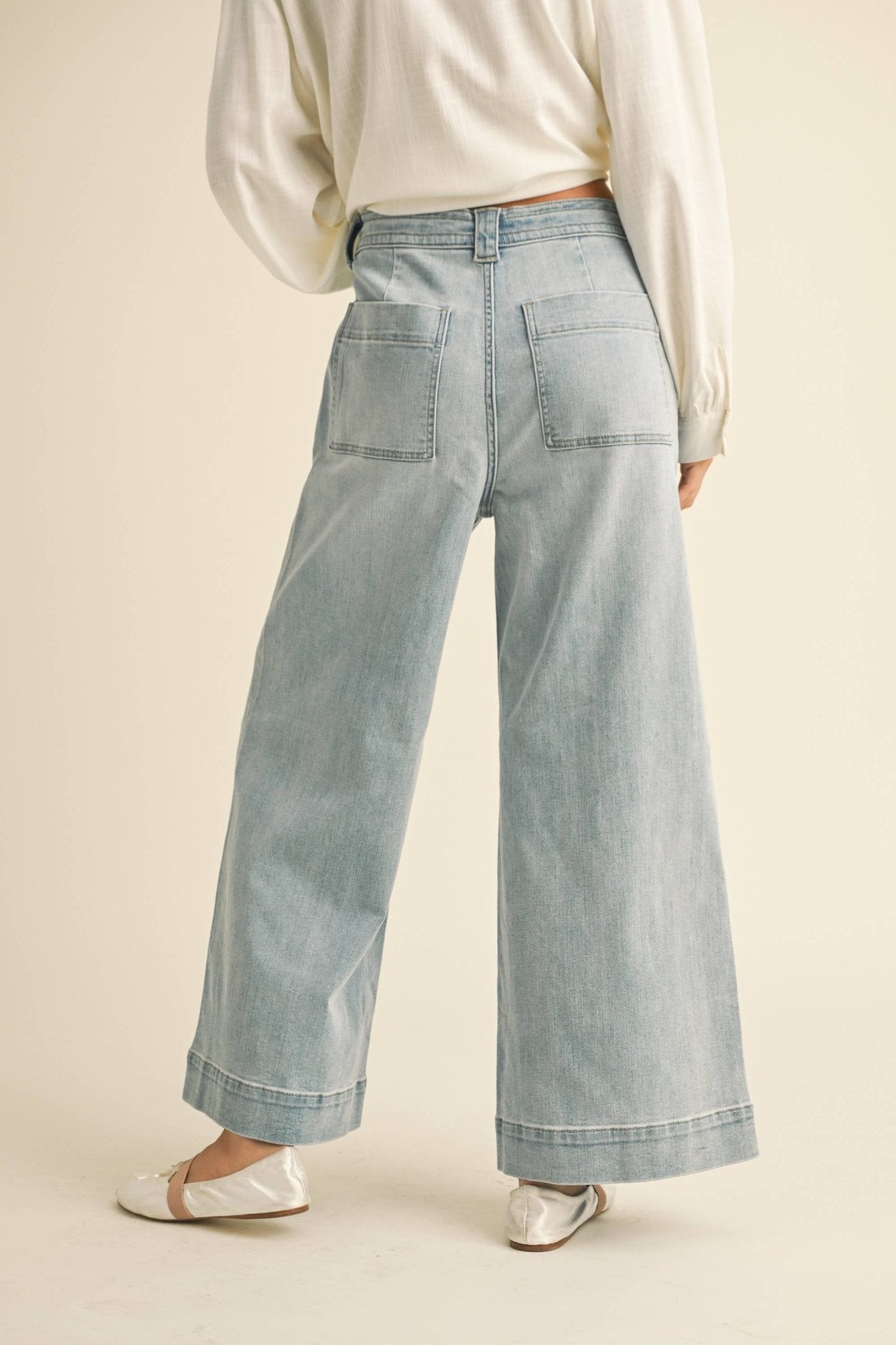 Drawstring Washed Denim Pant - Purpose + Passion Boutique