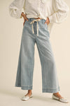 Drawstring Washed Denim Pant - Purpose + Passion Boutique