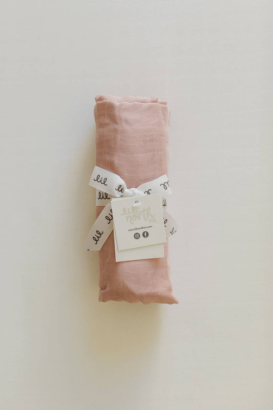 Dusty Pink Muslin Single Swaddle - Purpose + Passion Boutique