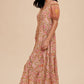 Dusty Rose Border Print Button Down Maxi Dress - Purpose + Passion Boutique