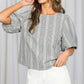 Black V-Back 2 Bow Plaid Blouse Top