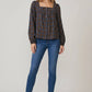 Brown Plaid Button Long Sleeve Blouse