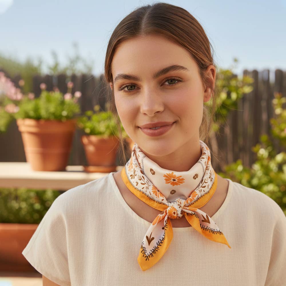 Daisy Border Silky Bandana