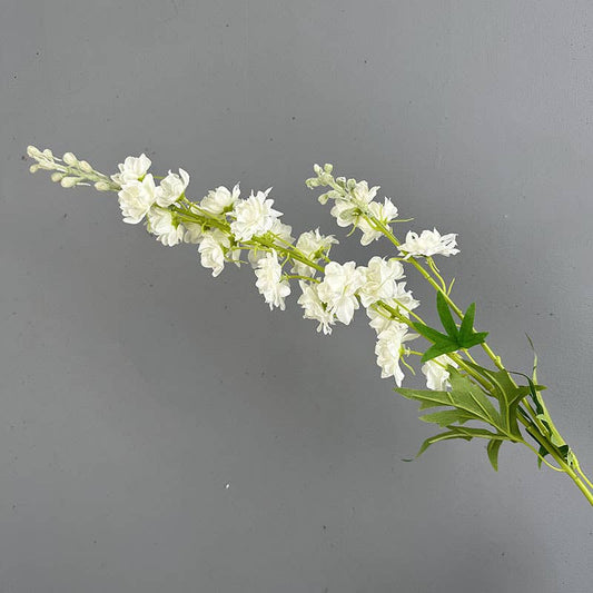 33''T White Silk Delphinium Flower Stem