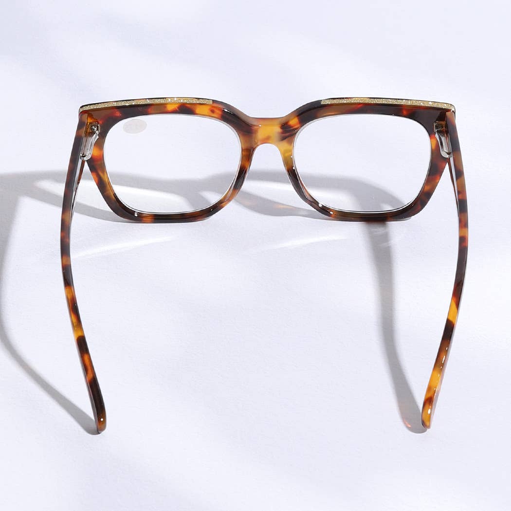 Wide Frame Glitter Side Reading Glasses