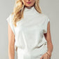 Ivory Sleeveless Mock Neck Wool Blend Knit Top