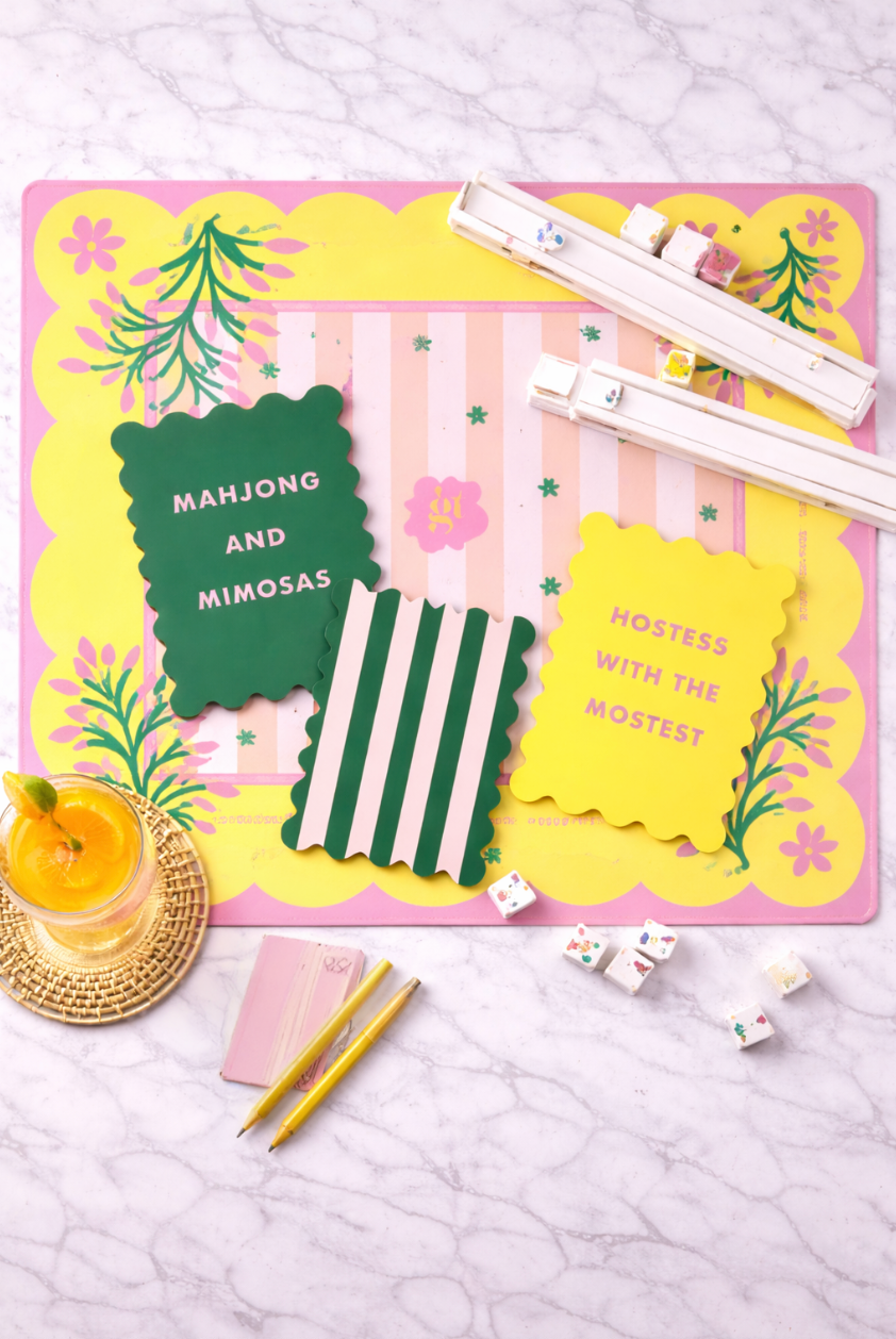 Palm Springs Yellow Mahjong Shufflers (Set of 2)