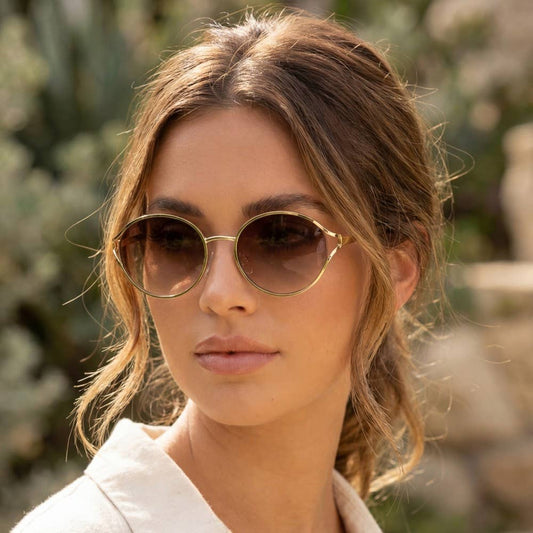 Oval Lens Metal Frame Sunglasses