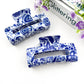 Navy/White Porcelain Hair Claw Clip