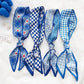 Blue Pattern Skinny Scarf