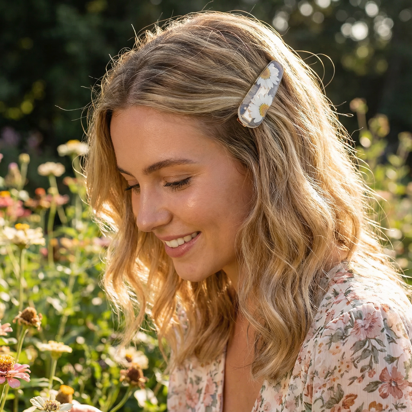 Real Pressed Flowers Hair Clip