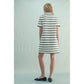 White/Black Striped Sweater Mini Dress