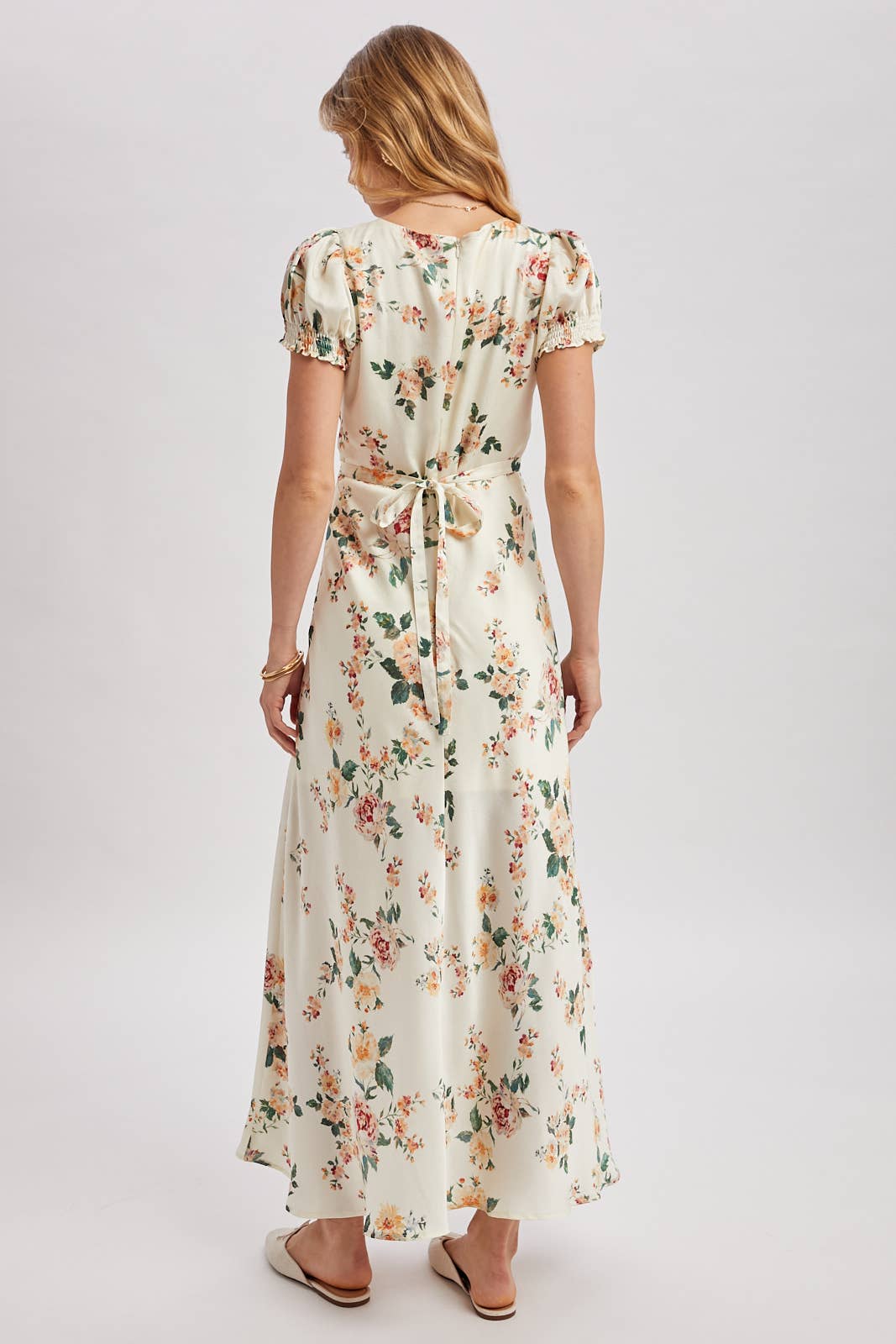 Floral Print V-Neck Maxi Dress