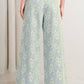 Cream & Ligh Blue Bonded Lace Pant