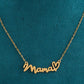Mama Gold Heart Pendant Chain Necklace