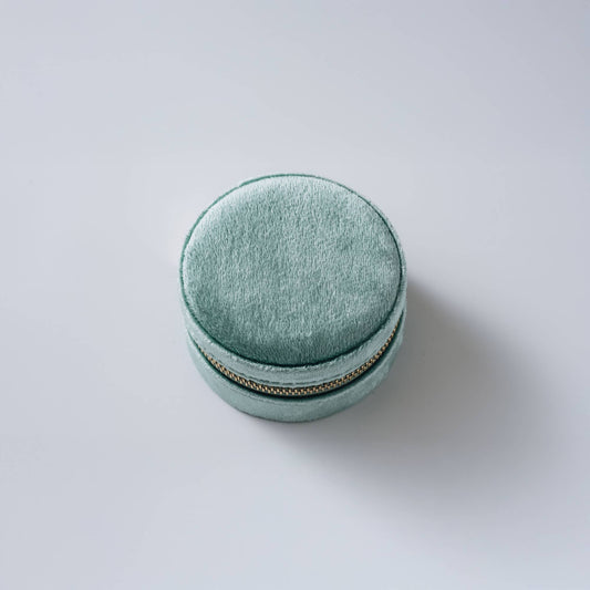 Round Velvet Jewelry Box Case