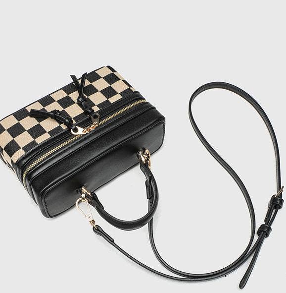 Box Checkered Handbag Crossbody Bag