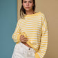 Yellow Striped Crewneck Sweater