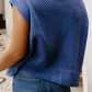 Flag Graphic Short Sleeve Sky Blue Sweater