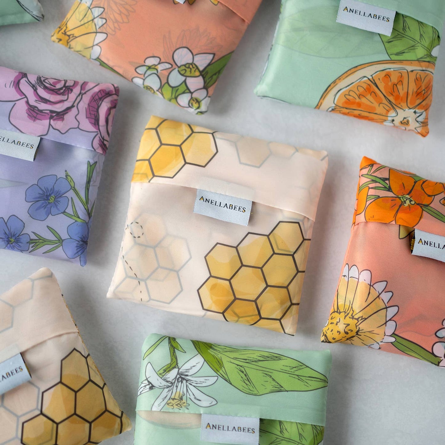 Eco Reusable Shopping Bag - Honeybees + Comb - Purpose + Passion Boutique
