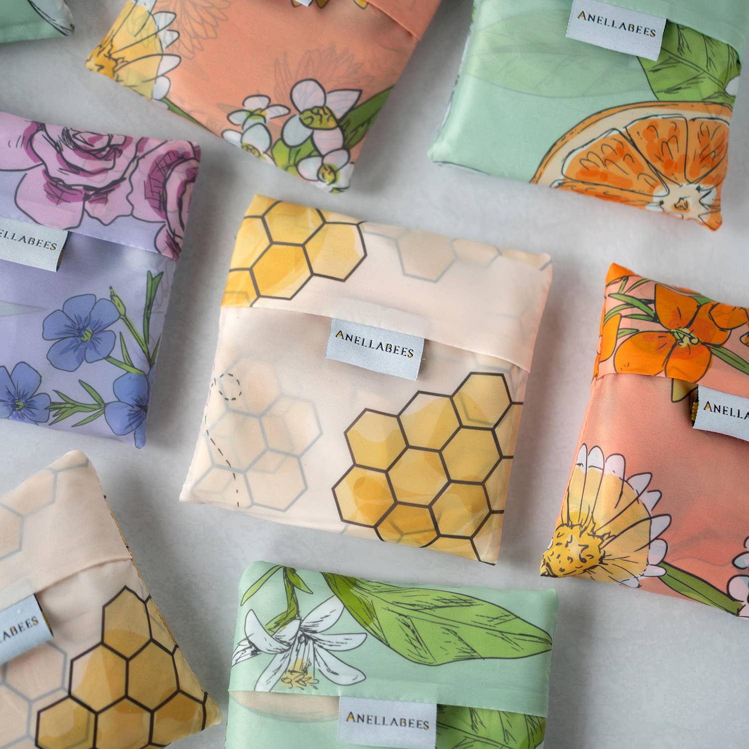 Eco Reusable Shopping Bag - Honeybees + Comb - Purpose + Passion Boutique