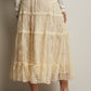 Ecru Tiered Lace Midi Skirt - Purpose + Passion Boutique