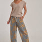 Mid Rise Denim Relaxed Floral Denim Jeans